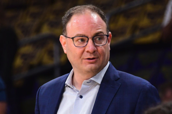 Adrian Wojnarowski attends a Boston Celtics game